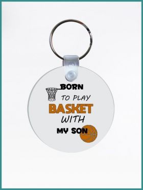 Portachiavi personalizzato Born to play basket with my son 