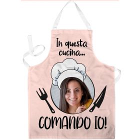 Grembiule Da Cucina Personalizzato Con Iniziale Floreale, Per Donna, Con O Senza Tasca, 70x80 Cm