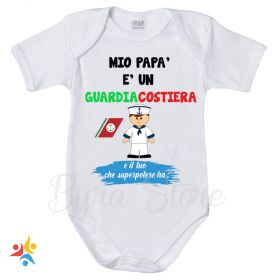 Body Neonato Simpatico 'Il Mio Papà è Un Pescatore... In Pratica Un Papà Normale Ma Molto Più...' - Cotone Biologico