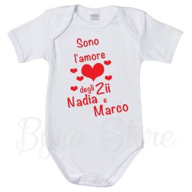 Fupies Bavaglino Neonato Personalizzato – 'Sono L'Amore Degli Zii' Con Orsetto, Made In Italy, 15x30 Cm