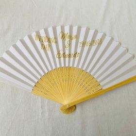 GBcommerce Set 100 Ventagli In Legno Intagliato Per Matrimonio - Kit Gadget Sposa, Decorazioni E Ricordo Invitati 34 Cm